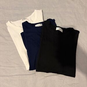 PINI PARMA RON DORFF Mens Lot 3 T-Shirt Tees Small White Navy Black Luxury Shirt